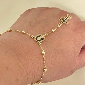18k Gold Filled Virgin Mary Rosary Bracelet